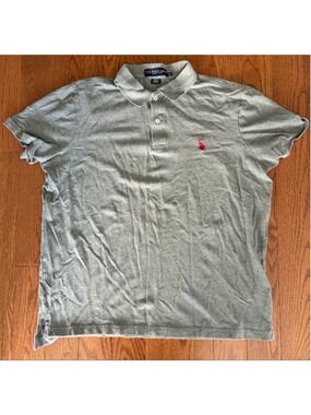 Men's U.S. Polo Assn. Gray Red Polo Shirt XL